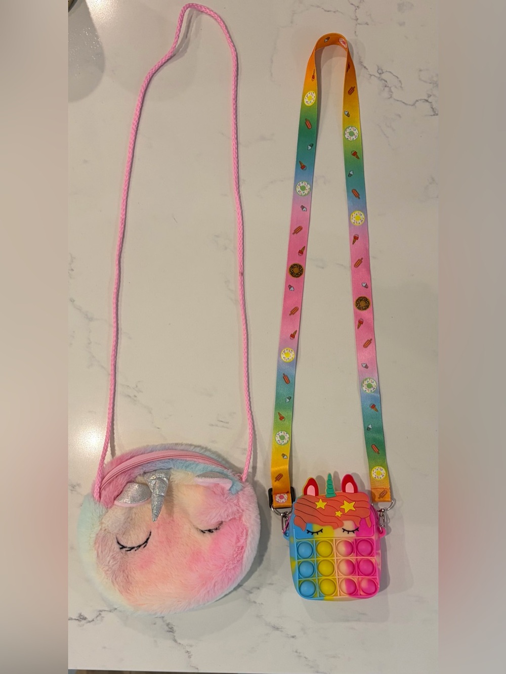 2 Kids Unicorn Crossbody Bags - Pink Multicolor